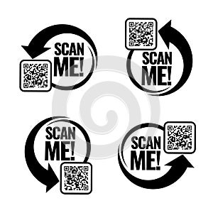 Scan me icon. Symbol or emblem. vector photo