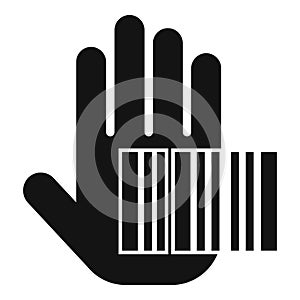 Scan palm code icon simple vector. Automatic security