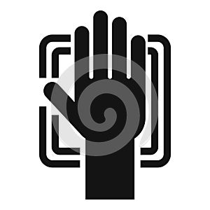 Scan palm hand icon simple vector. Automatic identity