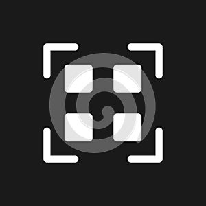 Scan qr code dark mode glyph ui icon