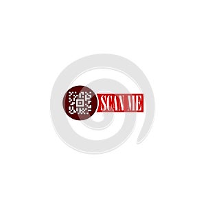 Scan QR code icon. QR code scan icon. Scan me bar code sign isolated on white background