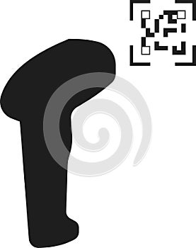 Scan the QR code using a barcode. Vector image.