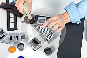 Scan slides and films to transform into digital data