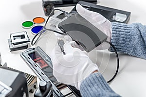 Scan slides and films to transform into digital data