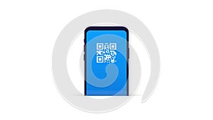 Scan to pay. Smartphone to scan QR code on paper for detail, technology and business concept. Motion graphics.