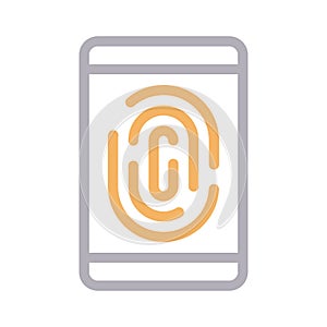 Scan thin line color vector icon