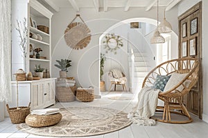 Scandi-Boho minimalist white interior