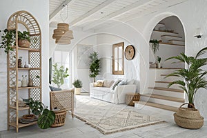 Scandi-Boho minimalist white interior
