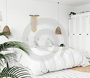 Scandi-boho style bedroom