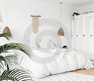 Scandi-boho style bedroom photo