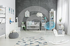 Scandi style, spacious child room