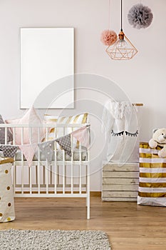 Scandi toddler bedroom with cot