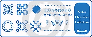 Scandia style small star motif flourish vector collection. Minimal hand drawn icon set with borders, divider and frame