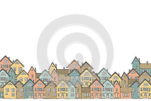 Scandinavia house pastel backdrop card