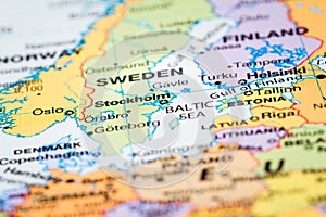 Scandinavia on a map