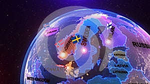 Scandinavia map animation
