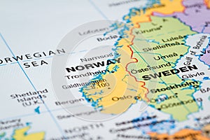 Scandinavia on a map photo