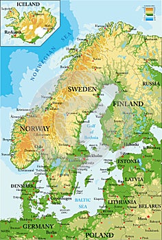 Scandinavia-physical map