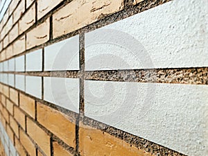 Scandinavian architecture style brickwork pattern, texture of a brick wall in perspective
