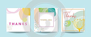 Scandinavian art and graphic design elements for a thank you card