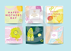 Scandinavian art and graphic design inspired mothers day cards