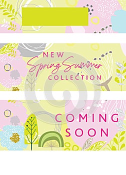 Scandinavian art and graphic design templates for a spring summer collection