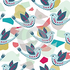 Scandinavian Birdie Pattern Design.