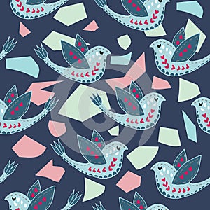 Scandinavian Birdie Pattern Design.