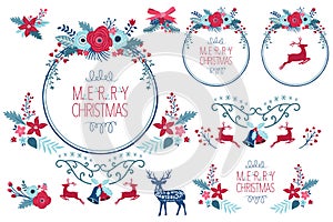 Scandinavian Christmas Design Elements set