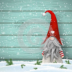 Scandinavian christmas traditional gnome, Tomte, illustration