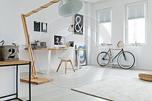 Scandinavian design of freelancer studio