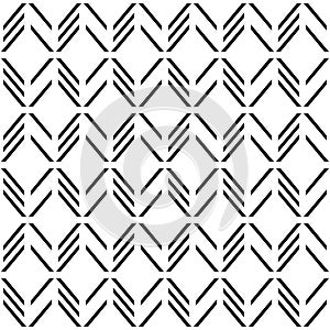 Scandinavian folk art seamless vector pattern with hexagons and lines in geometric style