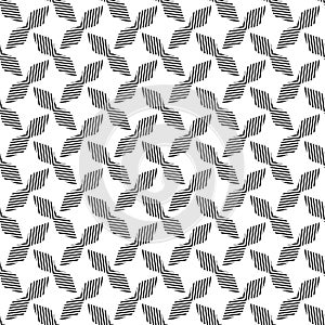 Scandinavian folk art seamless vector pattern with leaves, lines and other geometric shapes in minimalist style