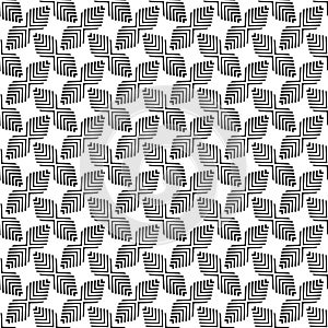 Scandinavian folk art seamless vector pattern with leaves, lines and other geometric shapes in minimalist style