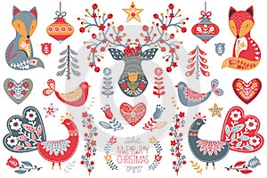 Scandinavian Folk Christmas  Design collection set