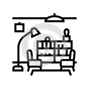 scandinavian interior desig line icon vector illustration photo