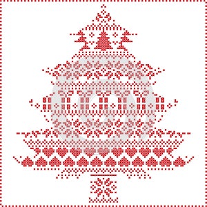 Scandinavian Nordic winter stitching knitting christmas pattern