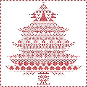 Scandinavian Nordic winter stitching knitting christmas pattern photo