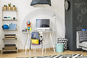 Scandinavian room for industrious student