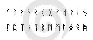 Scandinavian runes drawn with grunge