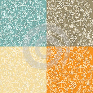 Scandinavian seamless doodle pattern with vintage leaves sketch. For wrapping paper. Ideal for wallpaper, surface