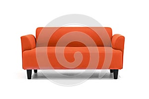 Scandinavian sofa white background modern design.