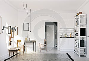 scandinavian style kitchen design.