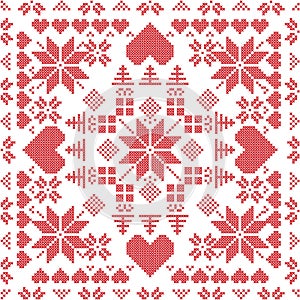 Scandinavian style Nordic winter stich , knitting seamless pattern