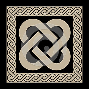 Scandinavian Viking design. Frame in Ancient Celtic Scandinavian style