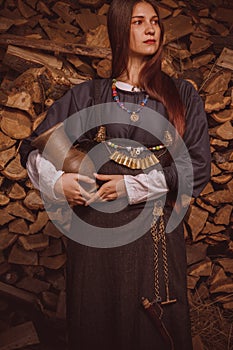 Scandinavian woman in historical suit