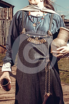 Scandinavian woman with jar