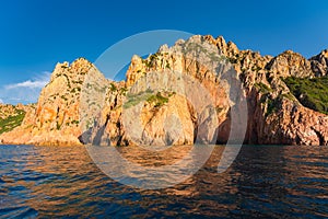 Scandola Natural Reserve, Corsica Island. Seascape, south France