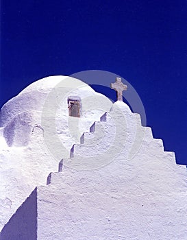 Scanned 35 mm Film Image of Chruch in Santorini, Greece