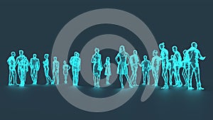 Scanned people in surveillance system